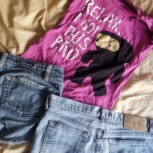 Armani & rock & republic shorts and cute tshirt